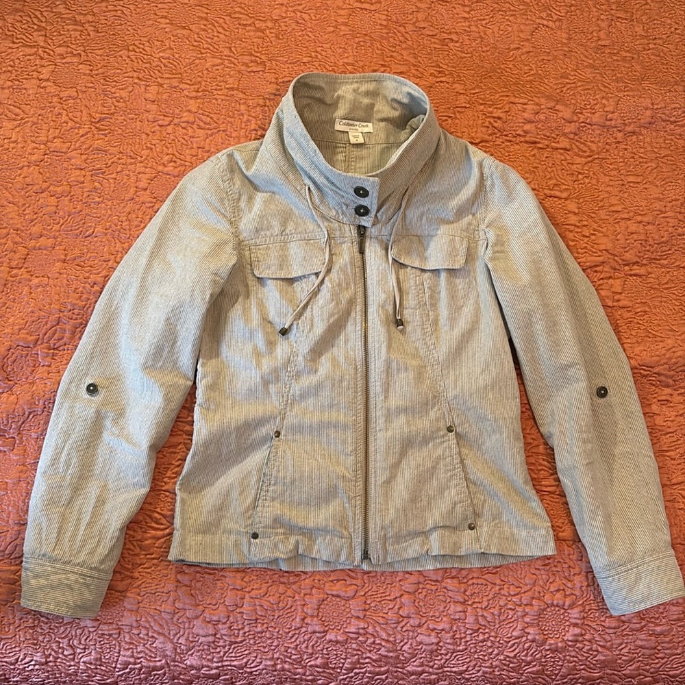 Cold Water Creek SHAPED neutral casual Pinstriped Jacket women’s size 6